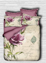 L'essentiel linge de maison Juego de funda nórdica doble 200 x 220 cm Lila, Blanco y Verde